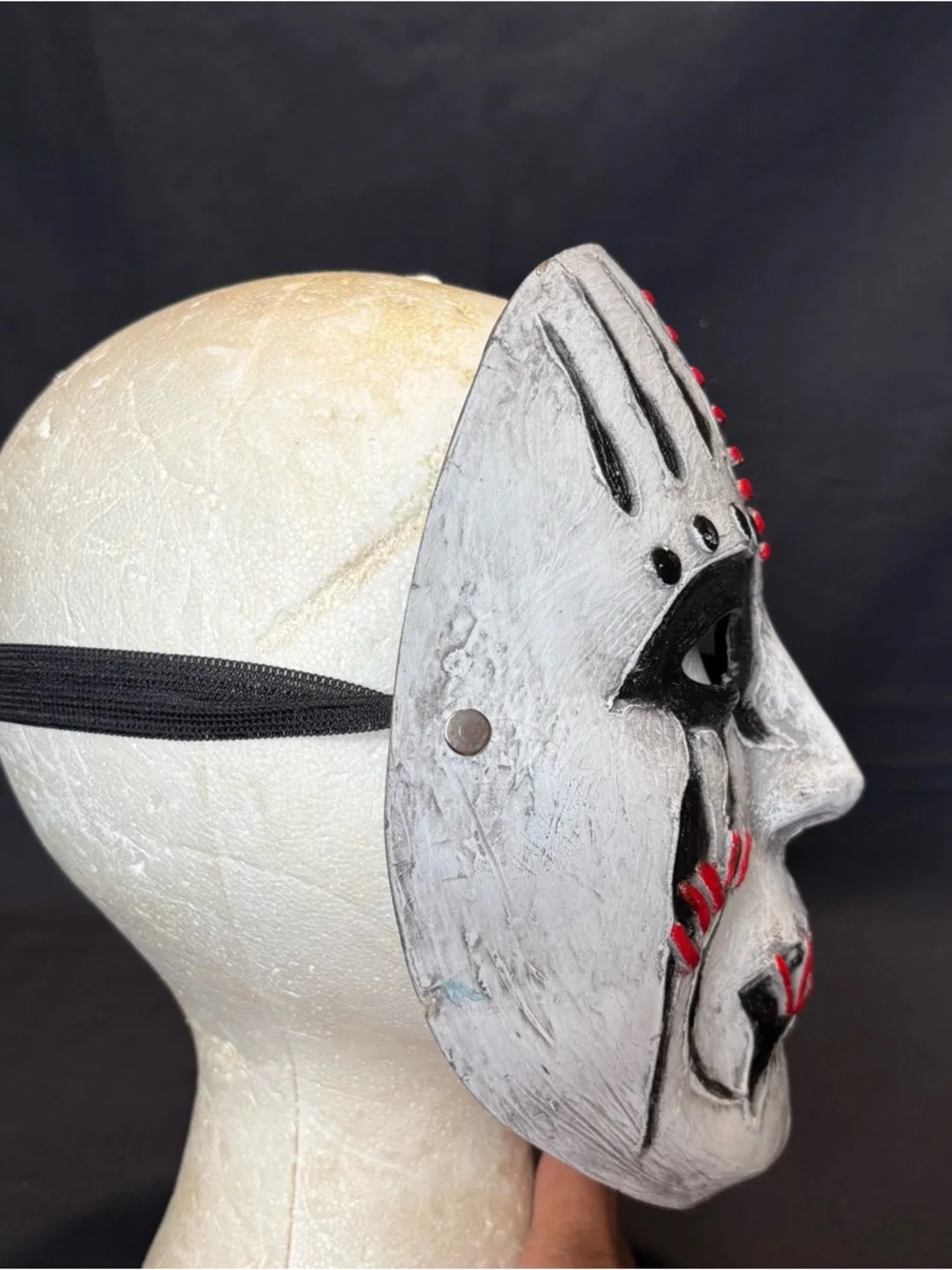 White and Black Stitched Horror Halloween Mask Wall Art